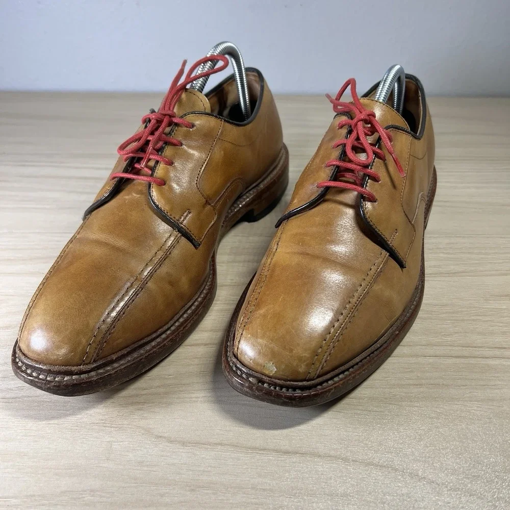 Allen Edmonds Hillcrest Oxford Shoes‎ Men's 8.5 D Brown Leather Comfort Red Lace
